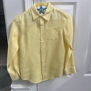 Boys linen shirt size 8 yellow